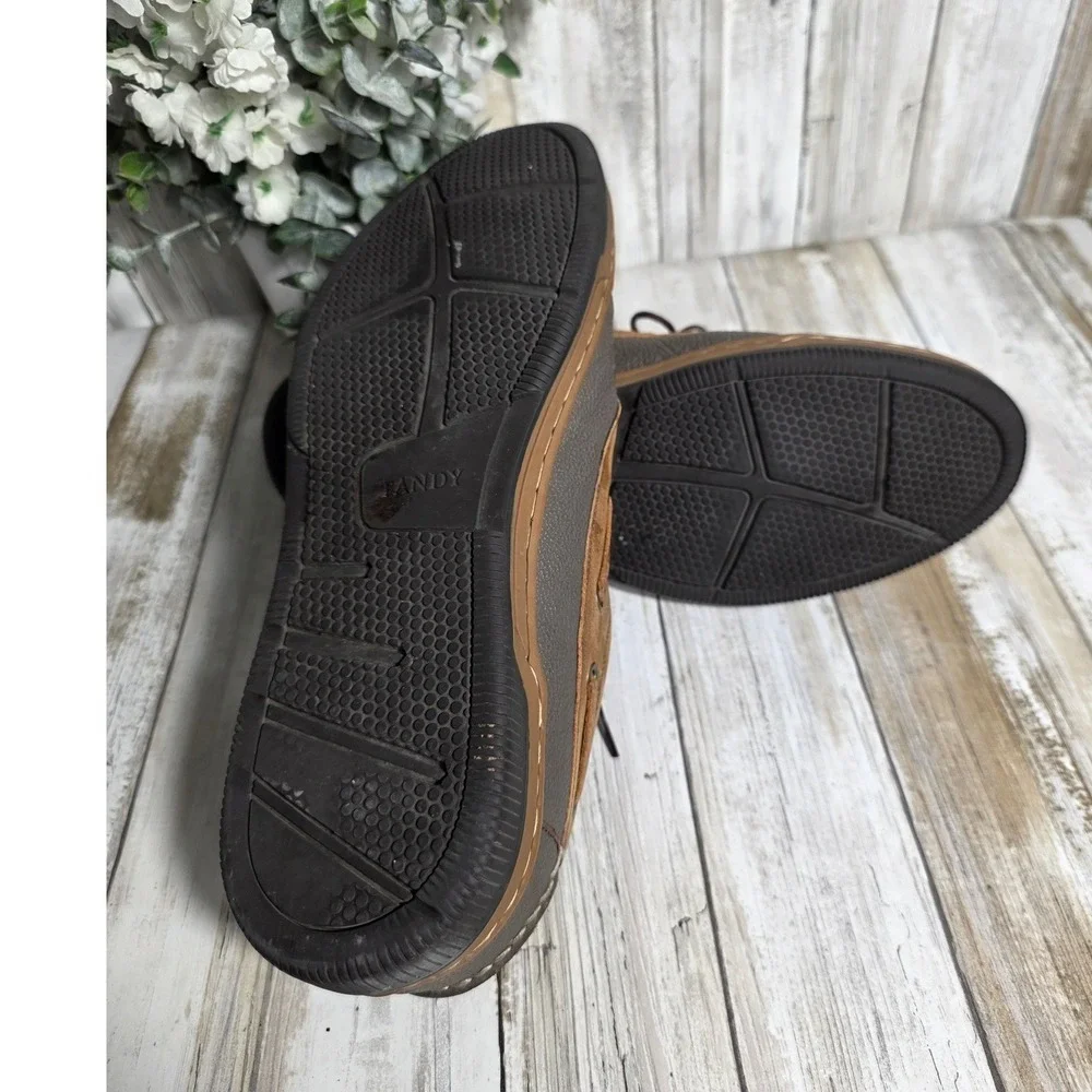 Tandy Homme Mens Leather Boat Shoes Two Tone Brown Grey 50828A 265E Size US 8.5